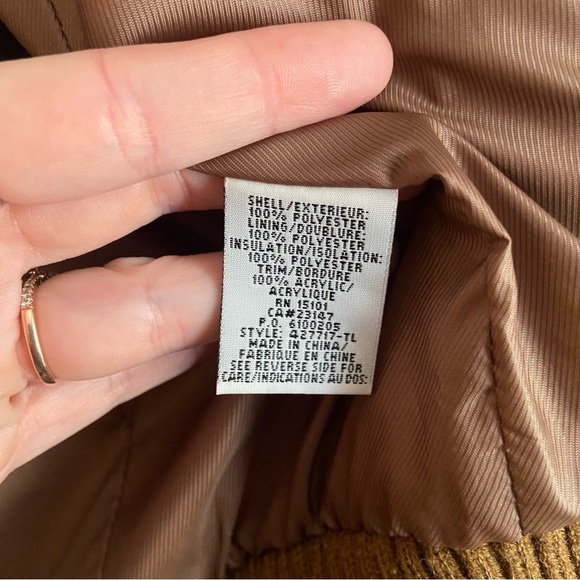 Vintage Talbots Bomber Jacket Brown Quilted Size Large - Picture 9 of 11
